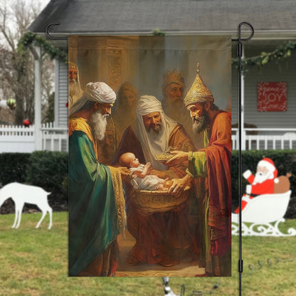 Holy Family The Magi's Homage Christmas Garden Flag - Christian House Flag