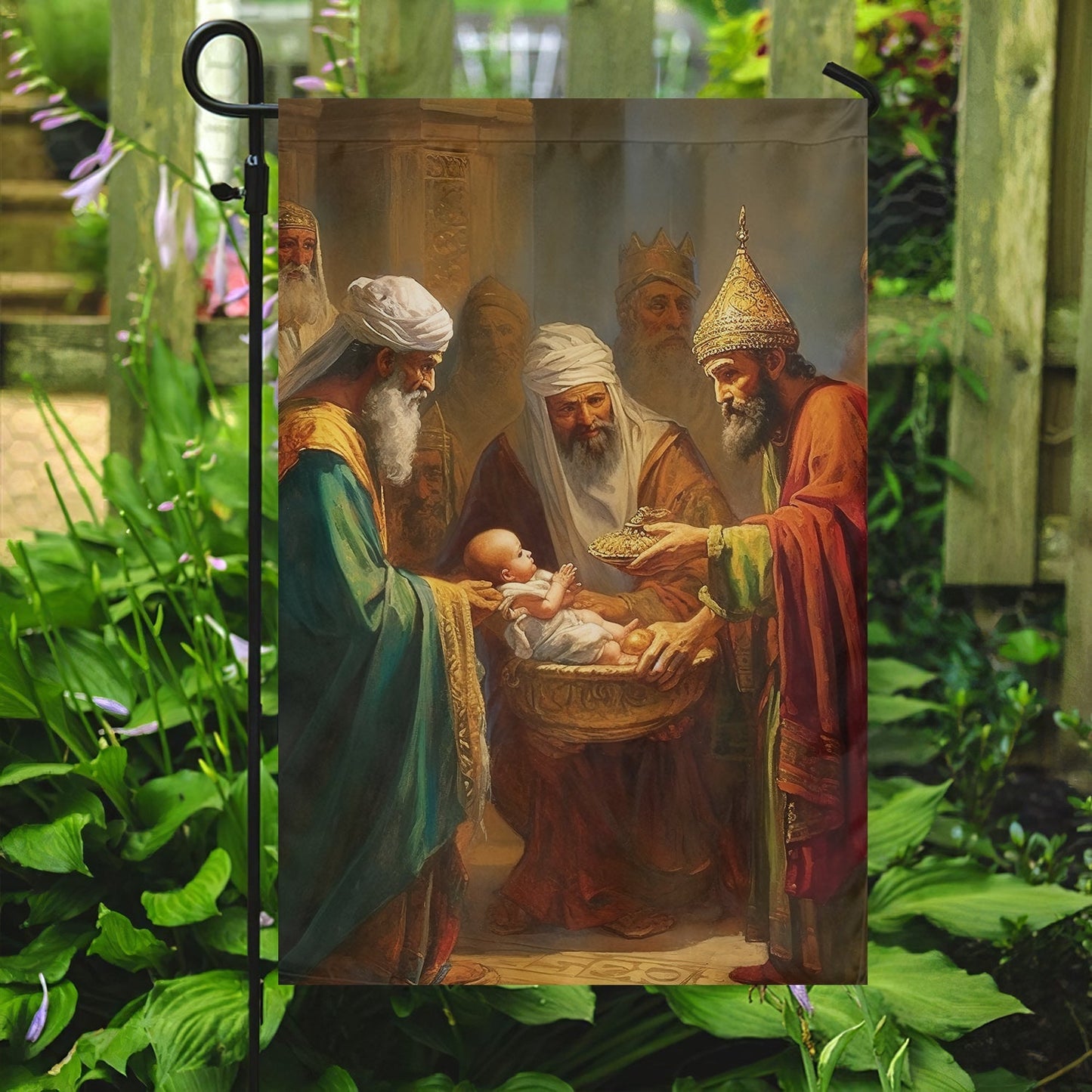 Holy Family The Magi's Homage Christmas Garden Flag - Christian House Flag