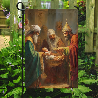 Holy Family The Magi's Homage Christmas Garden Flag - Christian House Flag