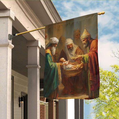 Holy Family The Magi's Homage Christmas Garden Flag - Christian House Flag