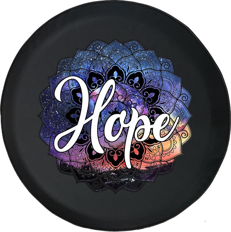 Hope Galaxy Print Tire Cover - Religious Christian Spare Tire Cover