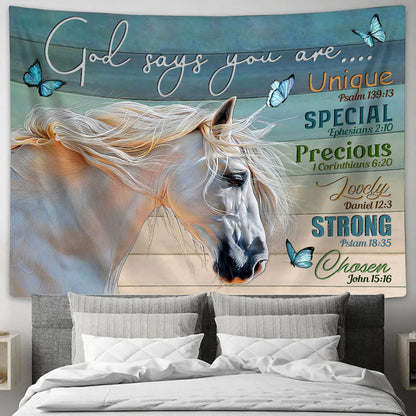 Horse God Says You Are Tapestry - Christian Tapestries - Wall Tapestry Bible Verse