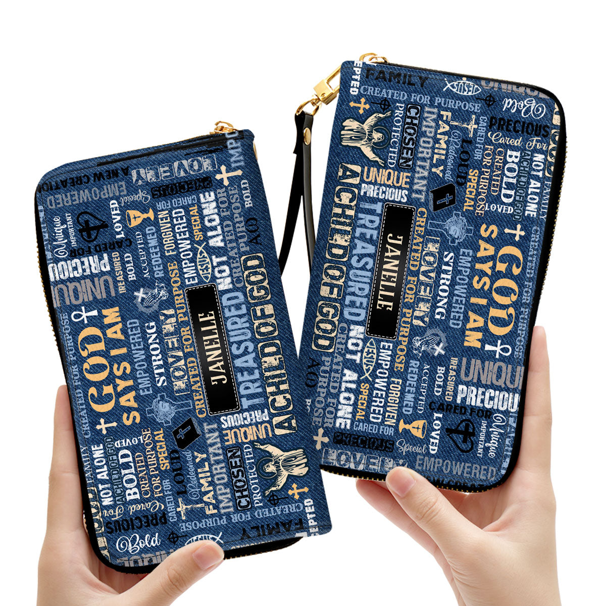 I Am A Child Of God Personalized Leather Clutch Purse For Christian Women - Christian Gifts For Religious Women