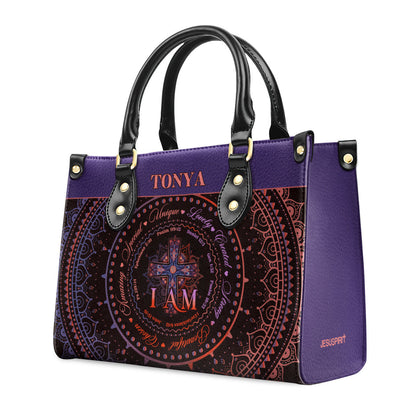 I Am Personalized Leather Handbag With Handle For Women