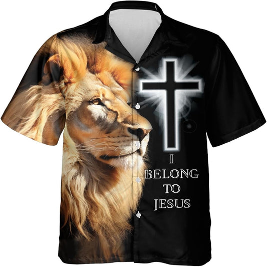 I Belong To Jesus Lion Christian Hawaiian Shirt - Hawaiian Beach Shirts for Men Women