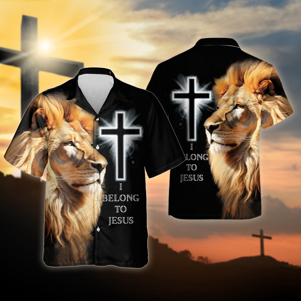 I Belong To Jesus Lion Christian Hawaiian Shirt - Hawaiian Beach Shirts for Men Women
