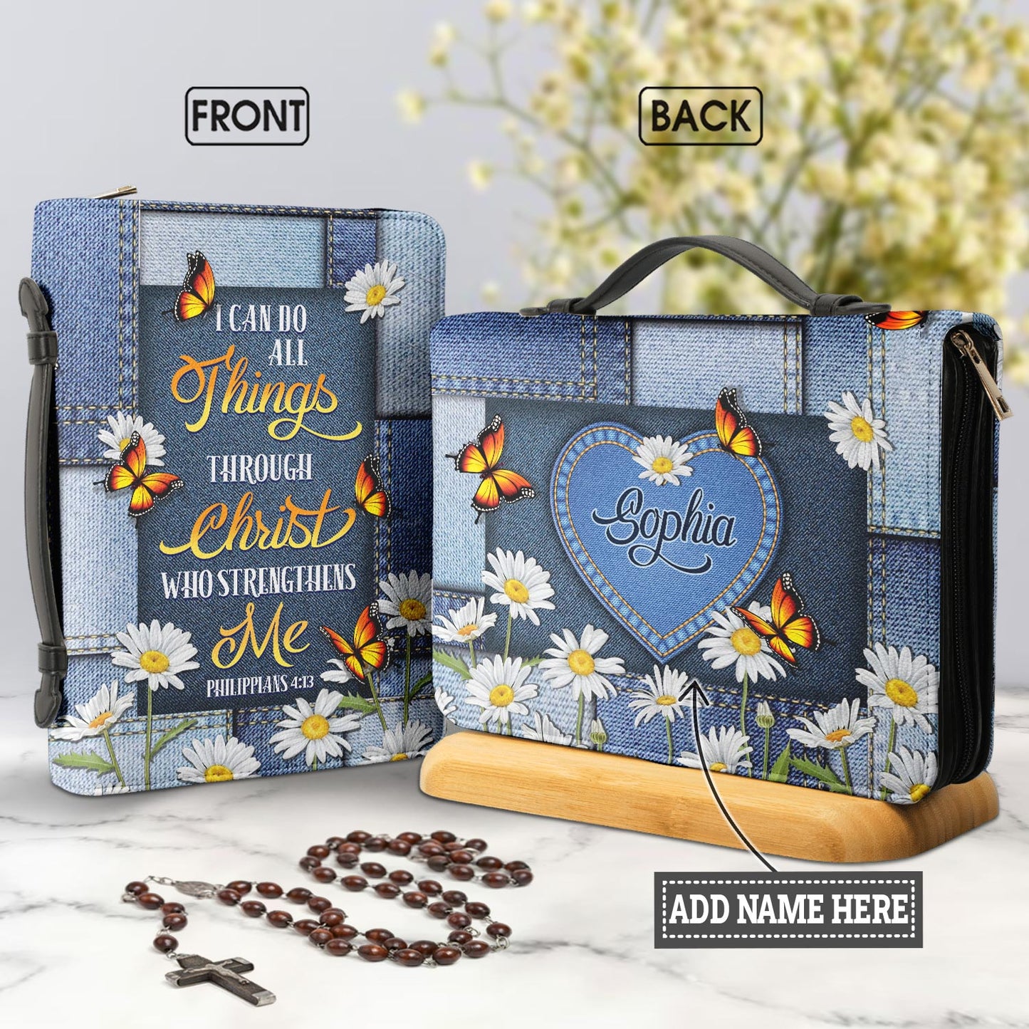 I Can Do All Things Through Christ Who Strengthens 8 Personalized Women's Bible Covers - Jesus Bible Cover