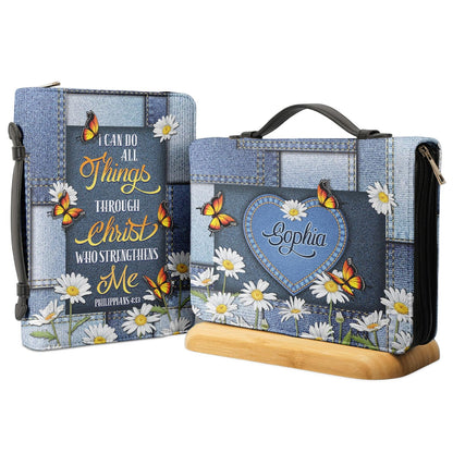 I Can Do All Things Through Christ Who Strengthens 8 Personalized Women's Bible Covers - Jesus Bible Cover