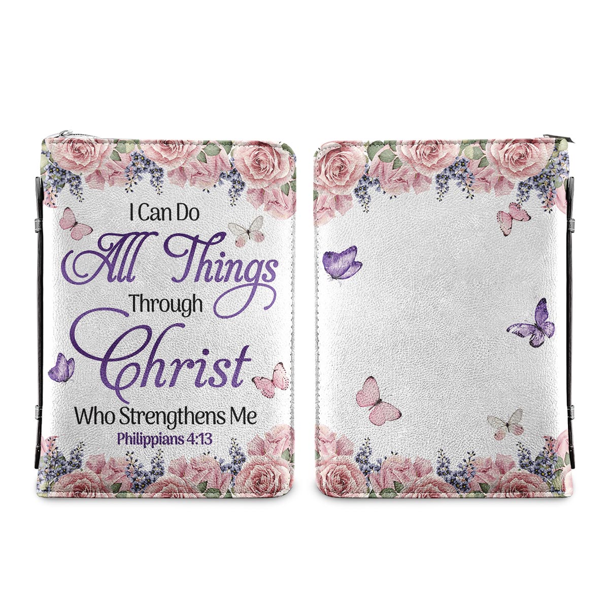 I Can Do All Things Through Christ Who Strengthens Me 2 Personalized Women's Bible Covers - Jesus Bible Cover