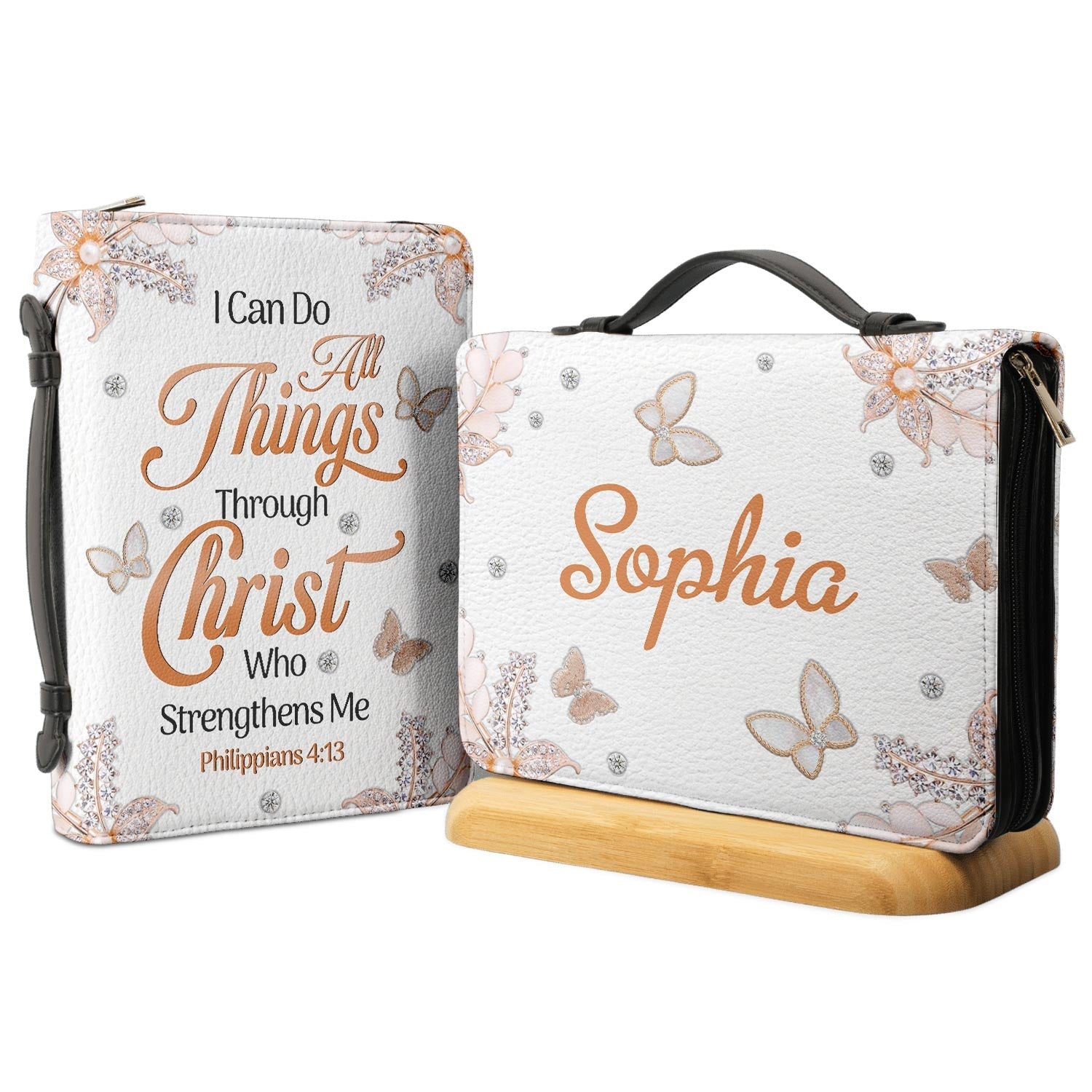 I Can Do All Things Through Christ Who Strengthens Me 3 Personalized Women's Bible Covers - Jesus Bible Cover