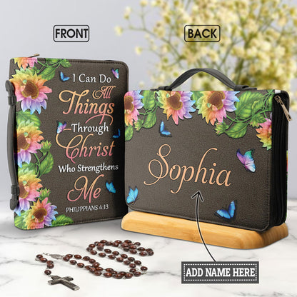 I Can Do All Things Through Christ Who Strengthens Me 5 Personalized Women's Bible Covers - Jesus Bible Cover