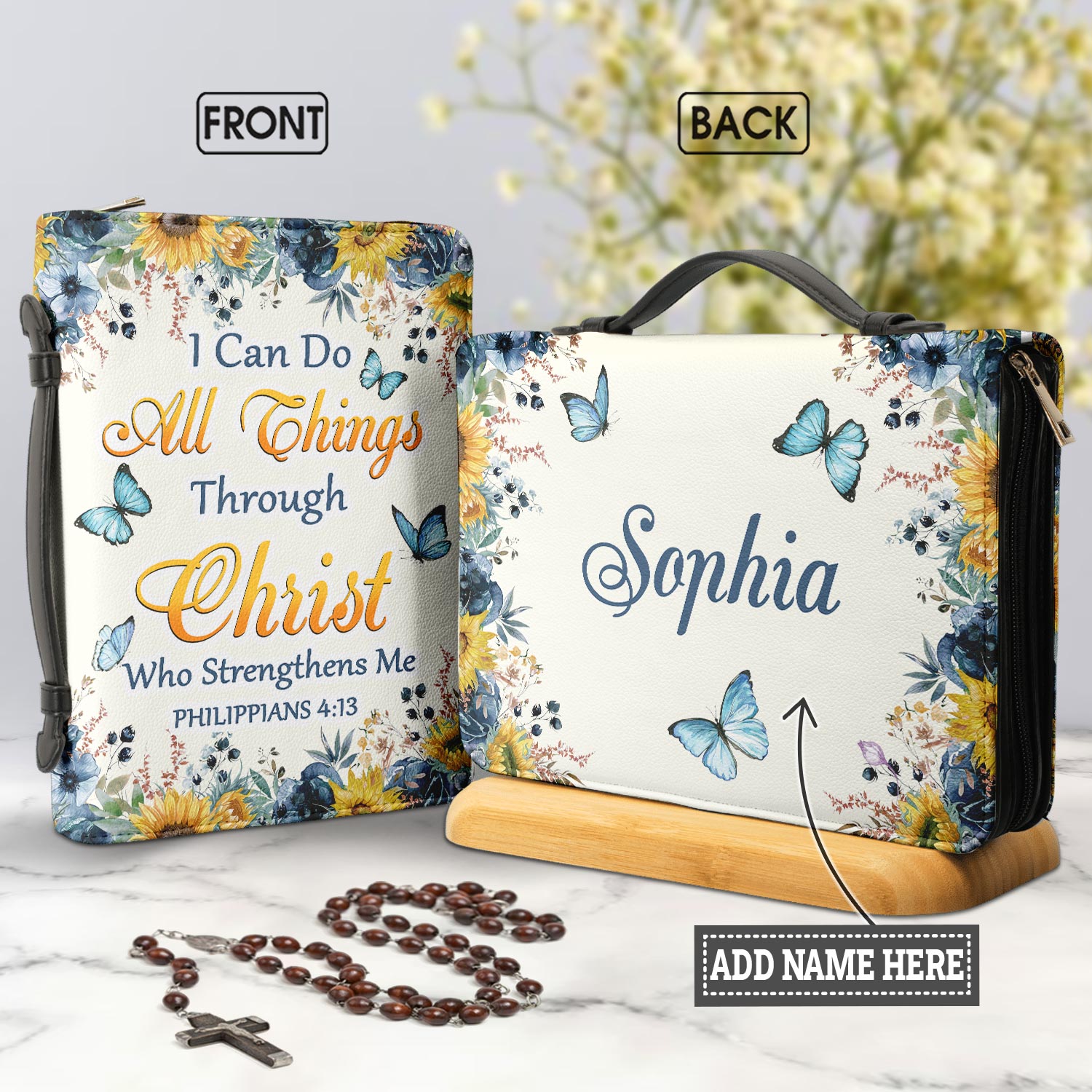 I Can Do All Things Through Christ Who Strengthens Me 9 Personalized Women's Bible Covers - Jesus Bible Cover