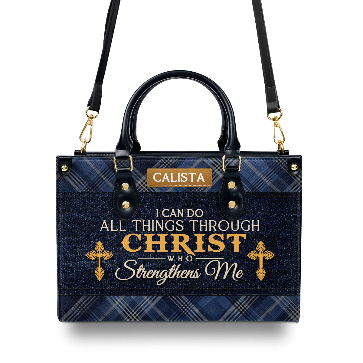 I Can Do All Things Through Christ Who Strengthens Me Personalized Leather Handbag - Jesus Handbag