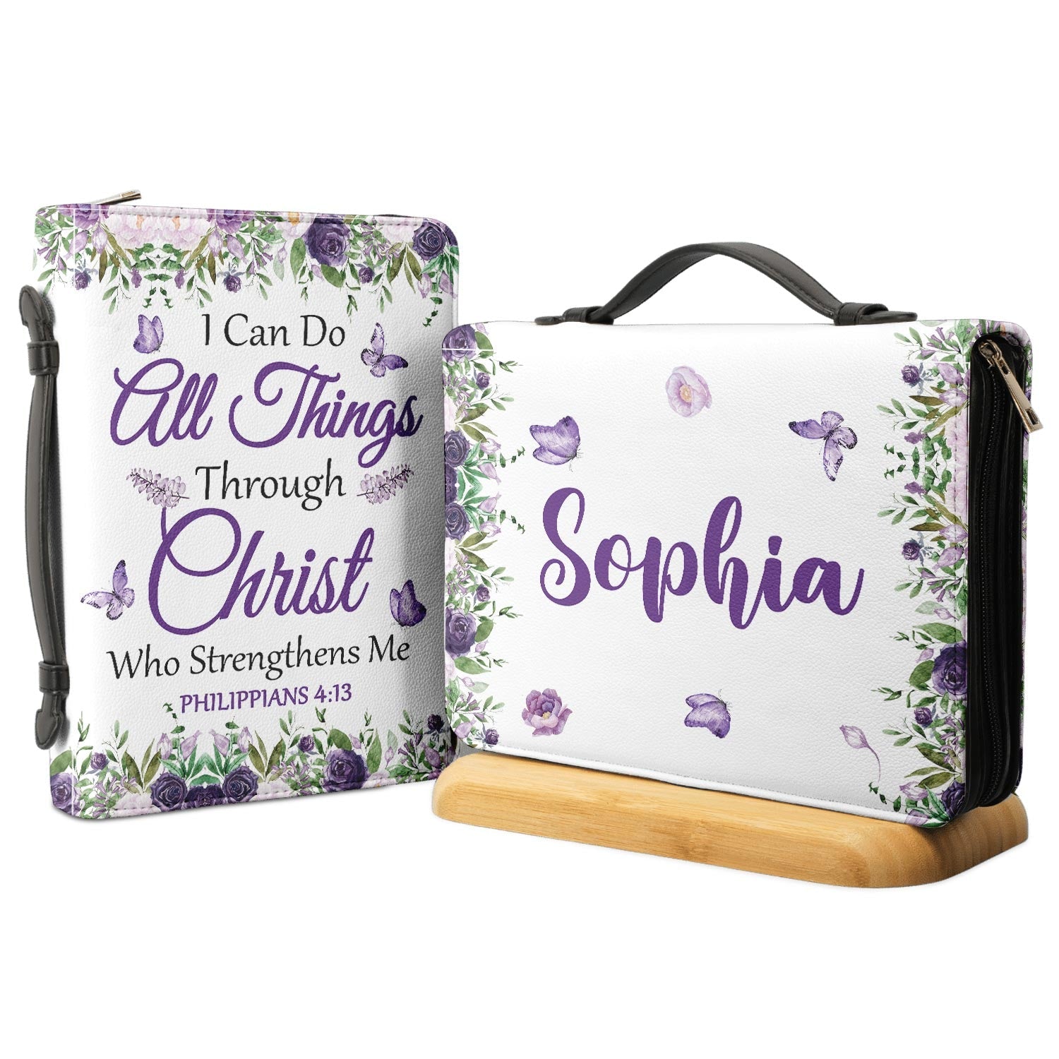I Can Do All Things Through Christ Who Strengthens Me Personalized Women's Bible Covers - Jesus Bible Cover