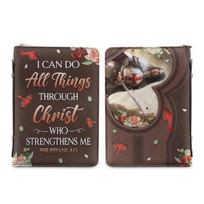 I Can Do All Things Through Christ Who Strengthens Me Philippians 4 13 Knights Templar Personalized Bible Covers for Women