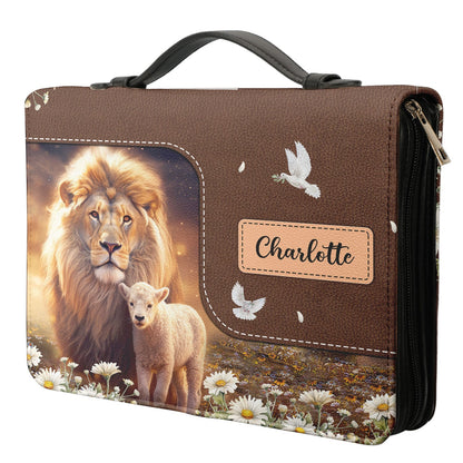 I Can Do All Things Through Christ Who Strengthens Me Philippians 4 13 Lion Lamb Personalized Bible Covers for Women