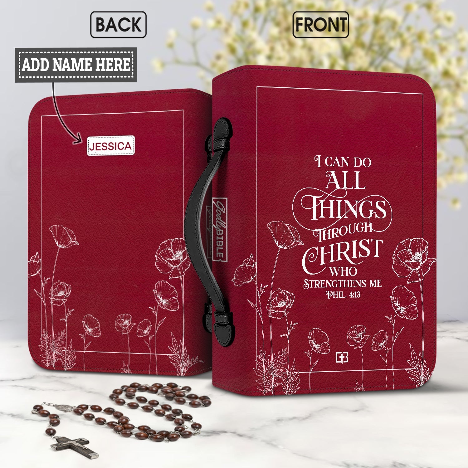 I Can Do All Things Through Christ Who Strengthens Me Philippians 4 13 Personalized Bible Covers for Women