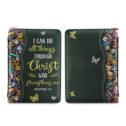 I Can Do All Things Through Christ Who Strengthens Me Philippians 4 13 School Personalized Bible Covers for Women