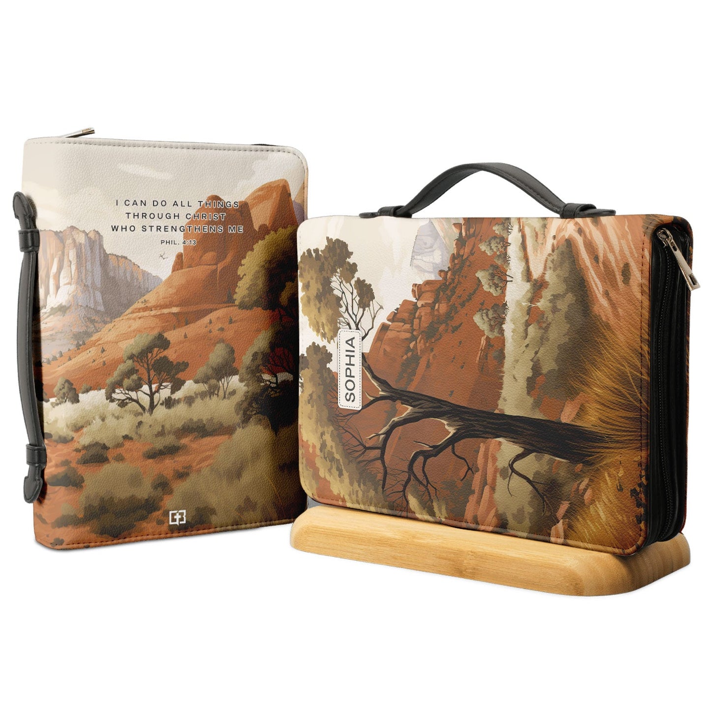 I Can Do All Things Through Christ Who Strengthens Me Zion Personalized Bible Case - Jesus Bible Cover