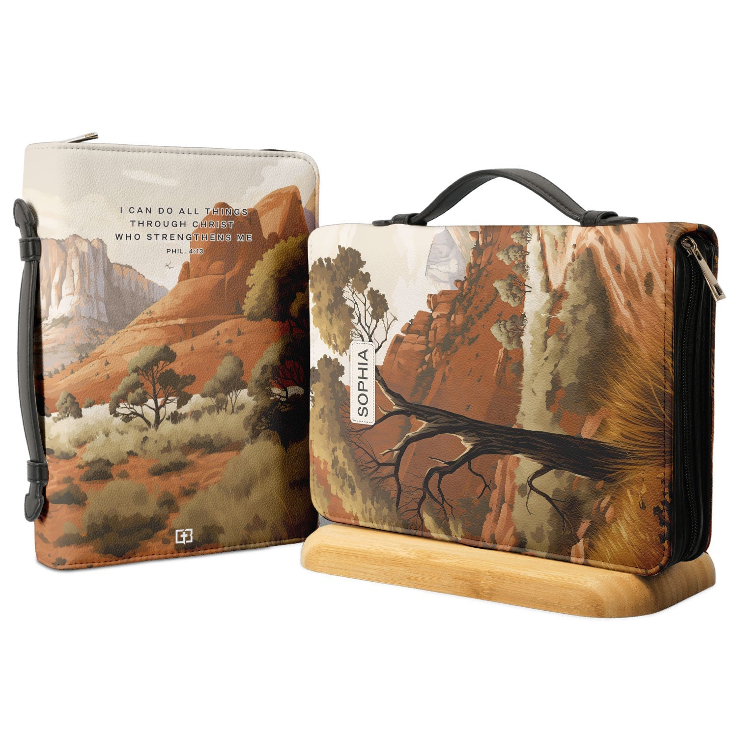 I Can Do All Things Through Christ Who Strengthens Me Zion Personalized Bible Case - Jesus Bible Cover