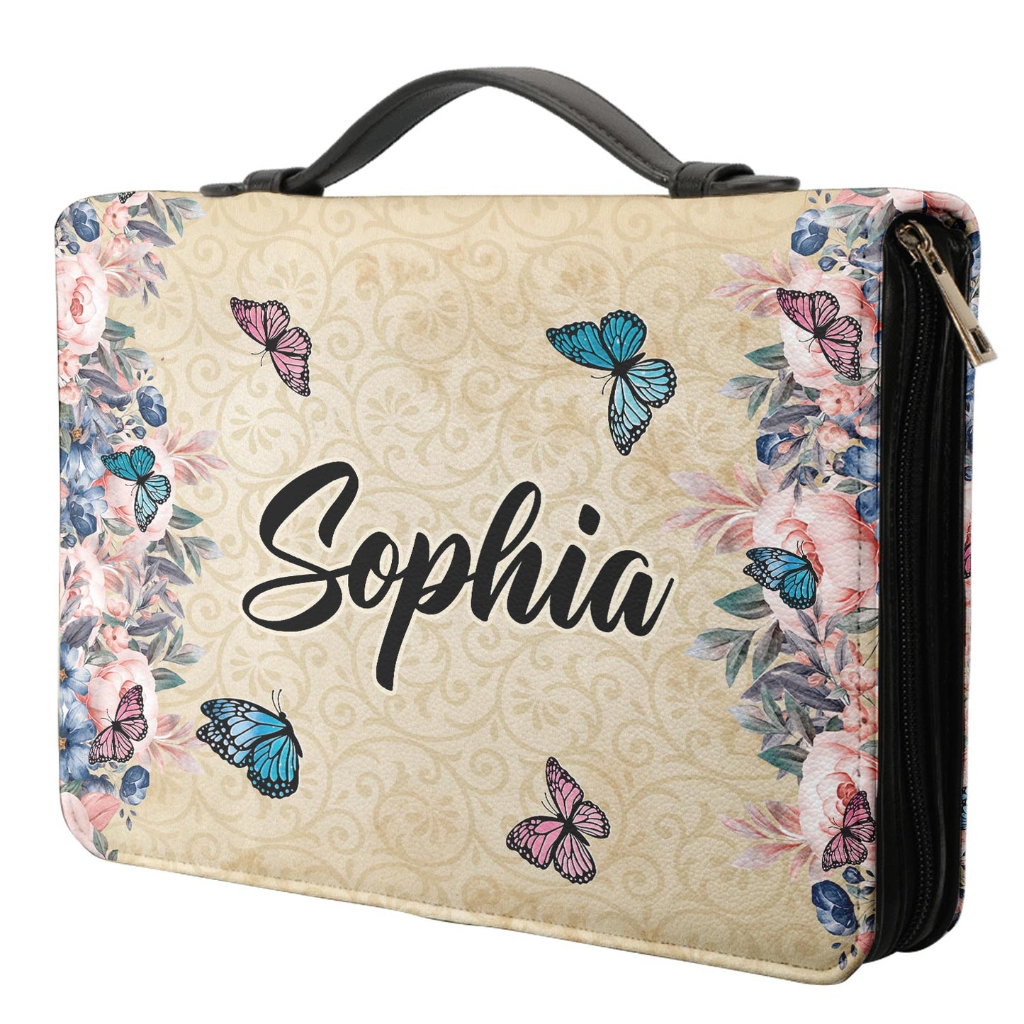 I Can Only Imagine Butterfly Flower Cross Personalized Bible Case - Jesus Bible Cover