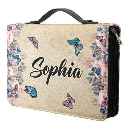 I Can Only Imagine Butterfly Flower Cross Personalized Bible Case - Jesus Bible Cover