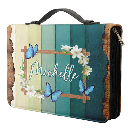 I Can Only Imagine Butterfly Lily Personalized Bible Case - Jesus Bible Cover