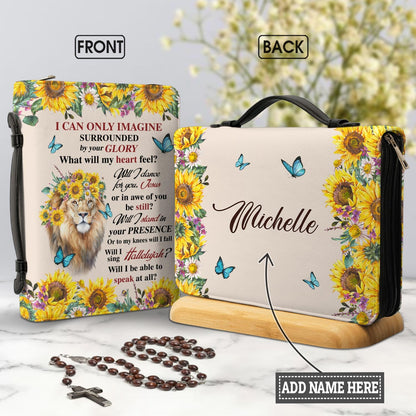 I Can Only Imagine Lion Buttetfly Personalized Bible Case - Jesus Bible Cover