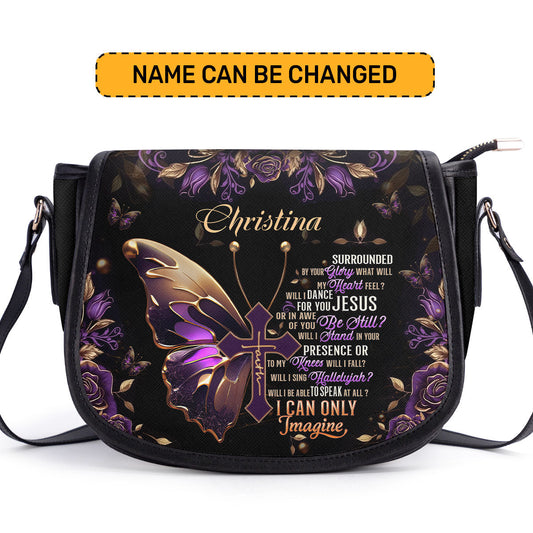 I Can Only Imagine Personalized Leather Saddle Bag - Religious Bags For Women