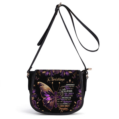 I Can Only Imagine Personalized Leather Saddle Bag - Religious Bags For Women