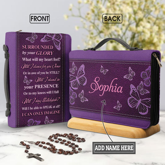 I Can Only Imagine Purple Butterfly Personalized Bible Case - Jesus Bible Cover