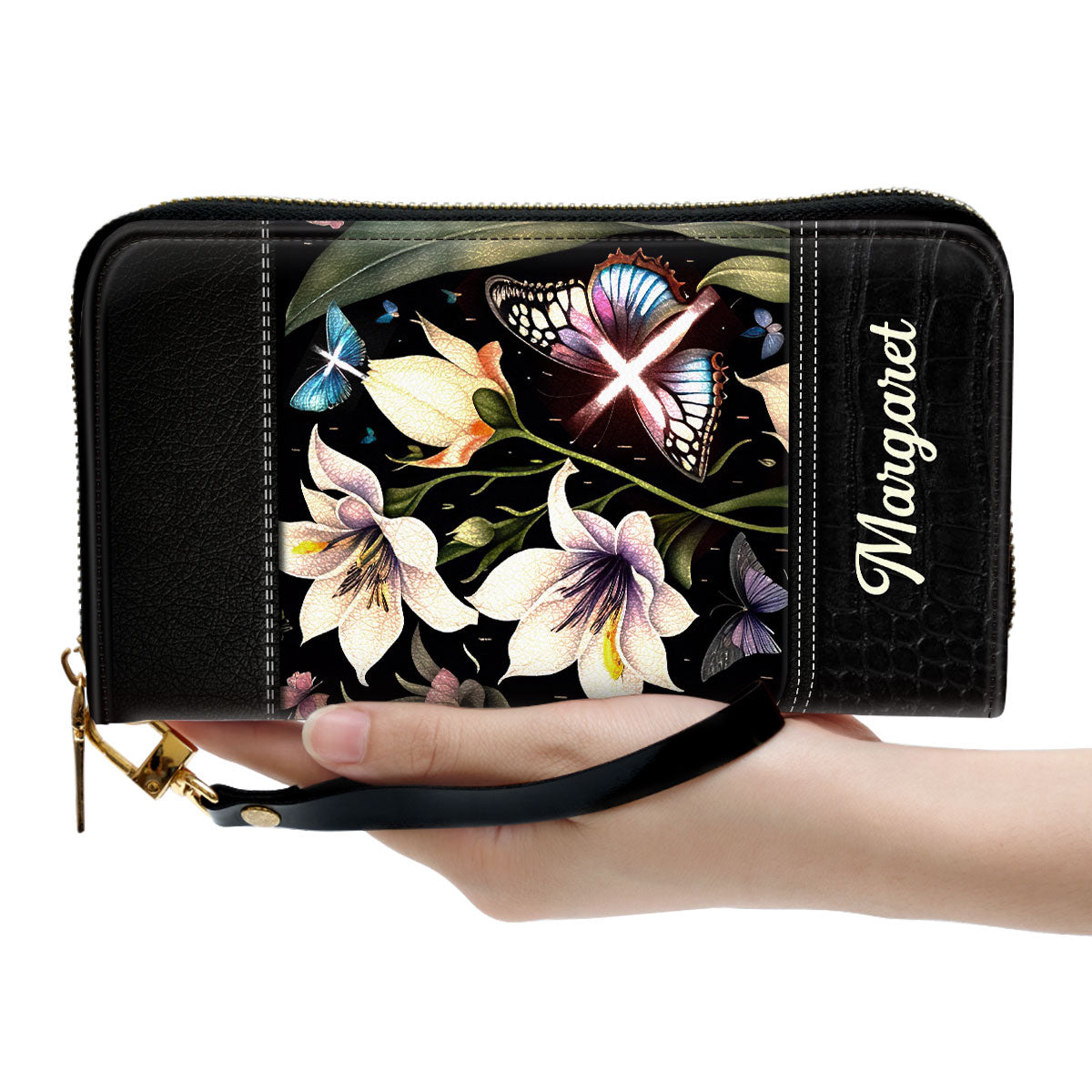 I Can't Help But To Praise The Lord Christ Personalized Leather Clutch Purse - Christian Gifts For Religious Women