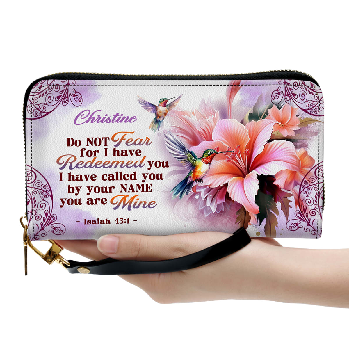 I Have Called You By Your Name Personalized Leather Clutch Purse For Christian Women - Christian Gifts For Religious Women