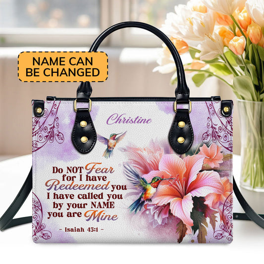 I Have Called You By Your Name Personalized Leather Handbag With Handle For Women