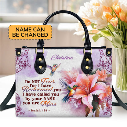 I Have Called You By Your Name Personalized Leather Handbag With Handle For Women