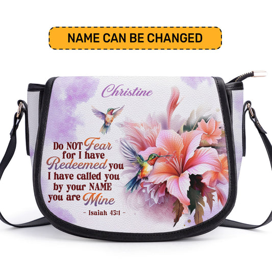 I Have Called You By Your Name Personalized Leather Saddle Bag - Christian Women's Handbag Gifts