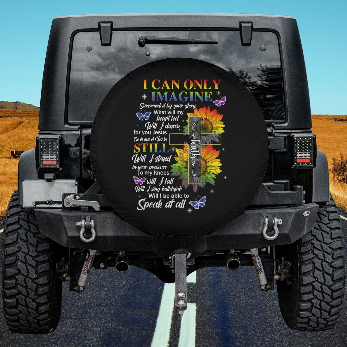 I Only Can Imagine Faiith Christiann Funny God Lover Spare Tire Cover - Religious Christian Spare Tire Cover