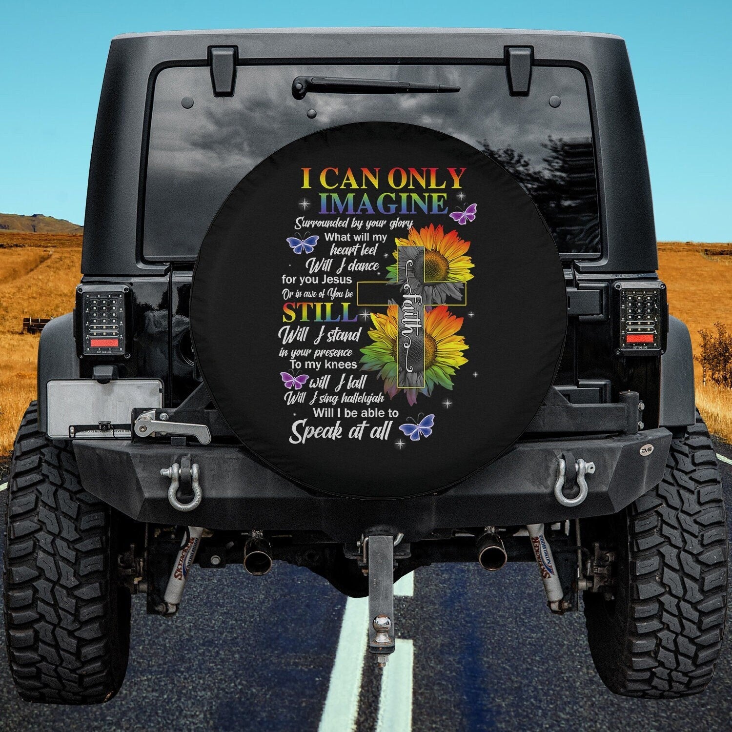 I Only Can Imagine Faiith Christiann Funny God Lover Spare Tire Cover - Religious Christian Spare Tire Cover