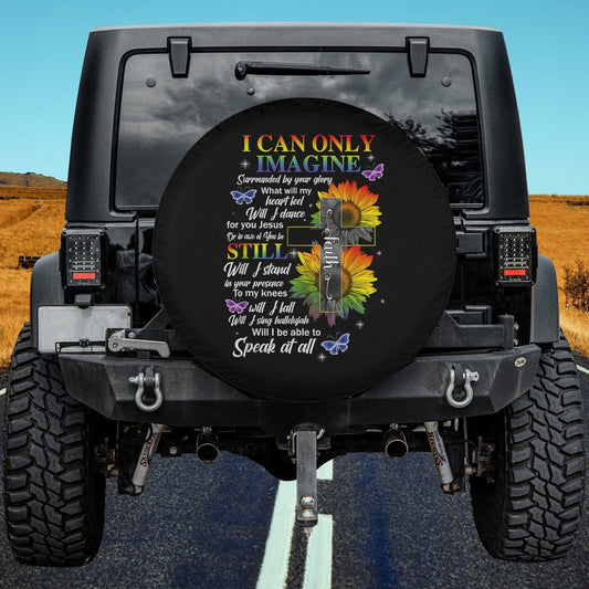 I Only Can Imagine Faiith Christiann Funny God Lover Spare Tire Cover - Religious Christian Spare Tire Cover