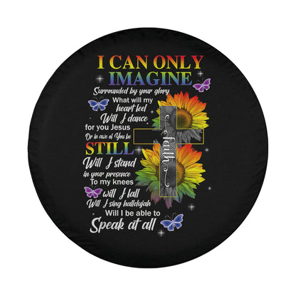 I Only Can Imagine Faiith Christiann Funny God Lover Spare Tire Cover - Religious Christian Spare Tire Cover
