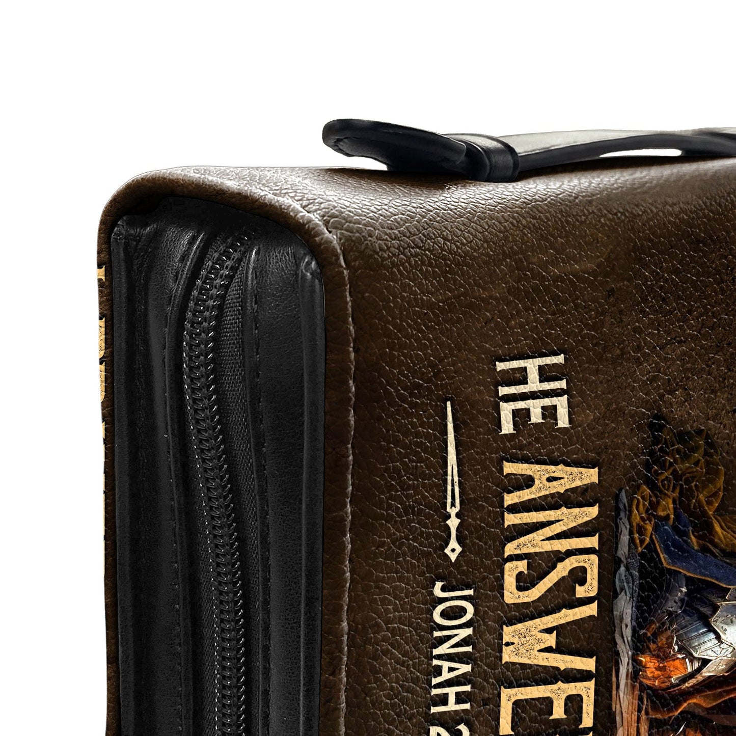 I Pray For God He Answered Me Jonah 2 2 Lion Warrior Personalized Bible Case - Jesus Bible Cover