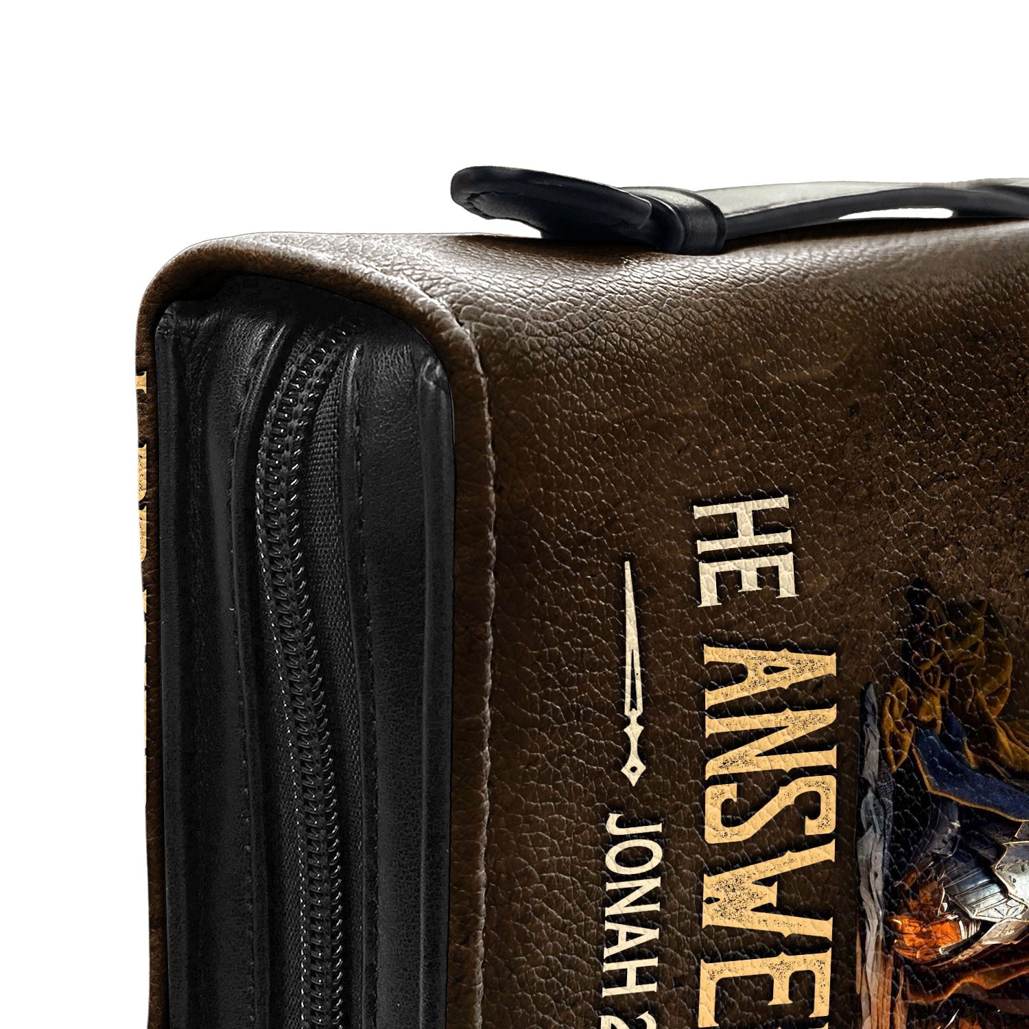 I Pray For God He Answered Me Jonah 2 2 Lion Warrior Personalized Bible Case - Jesus Bible Cover