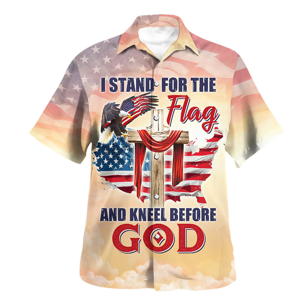 I Stand For The Flag And Kneel For God Hawaiian Shirt For Men and Women - Faith inspired Hawaiian shirt