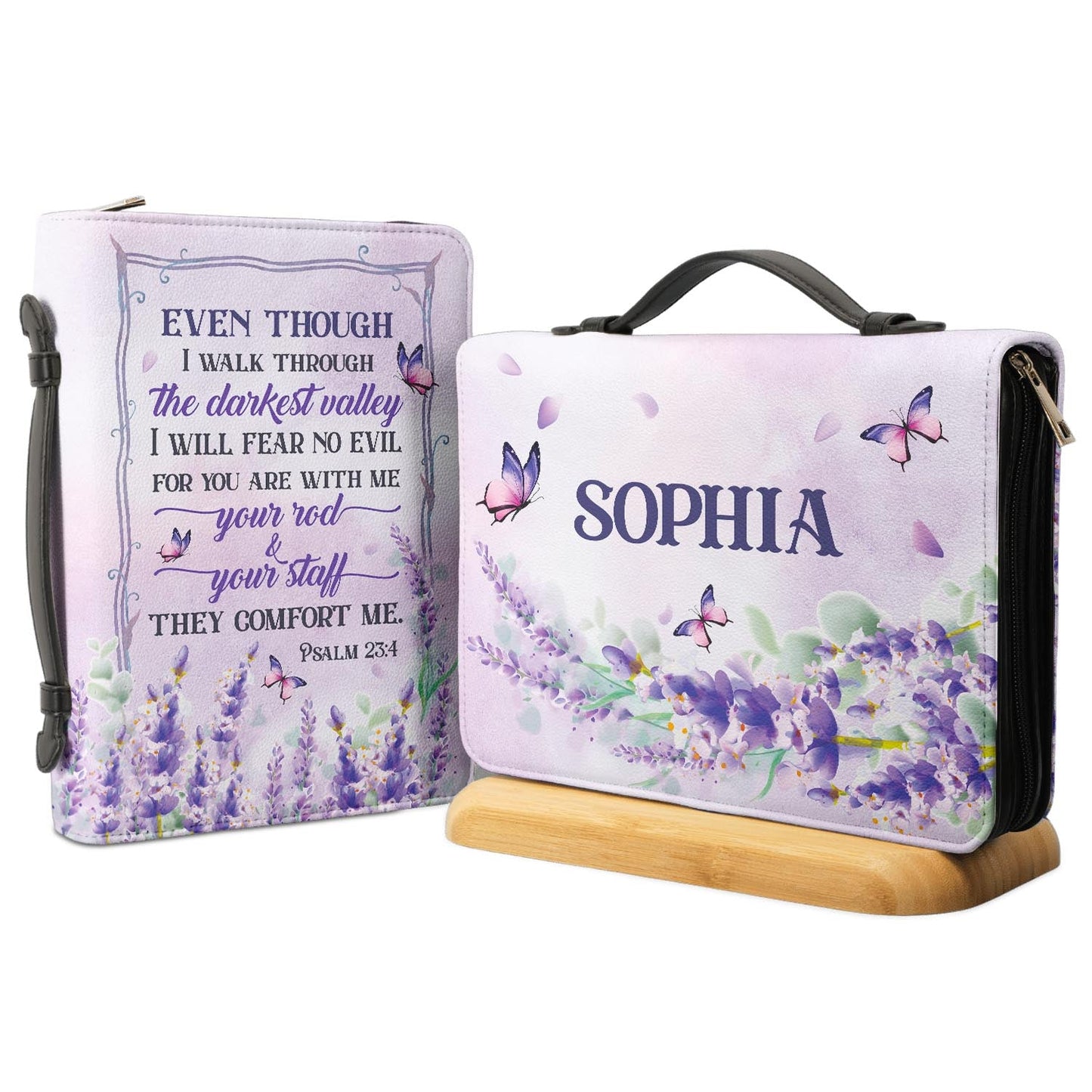 I Will Fear No Evil For You Are With Me Personalized Bible Case - Jesus Bible Cover