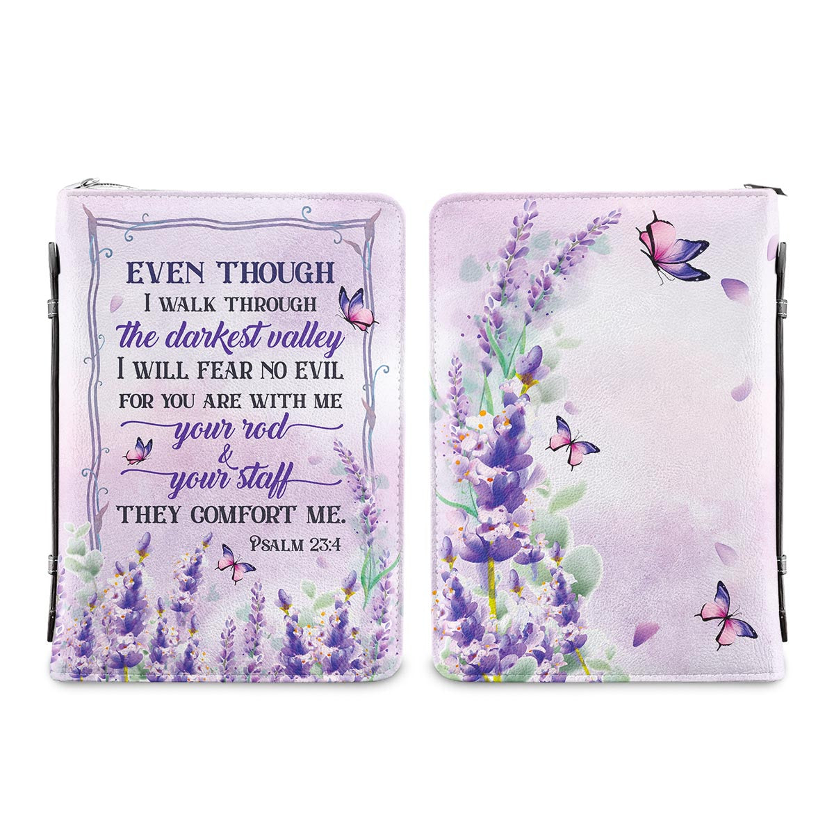 I Will Fear No Evil For You Are With Me Personalized Bible Case - Jesus Bible Cover