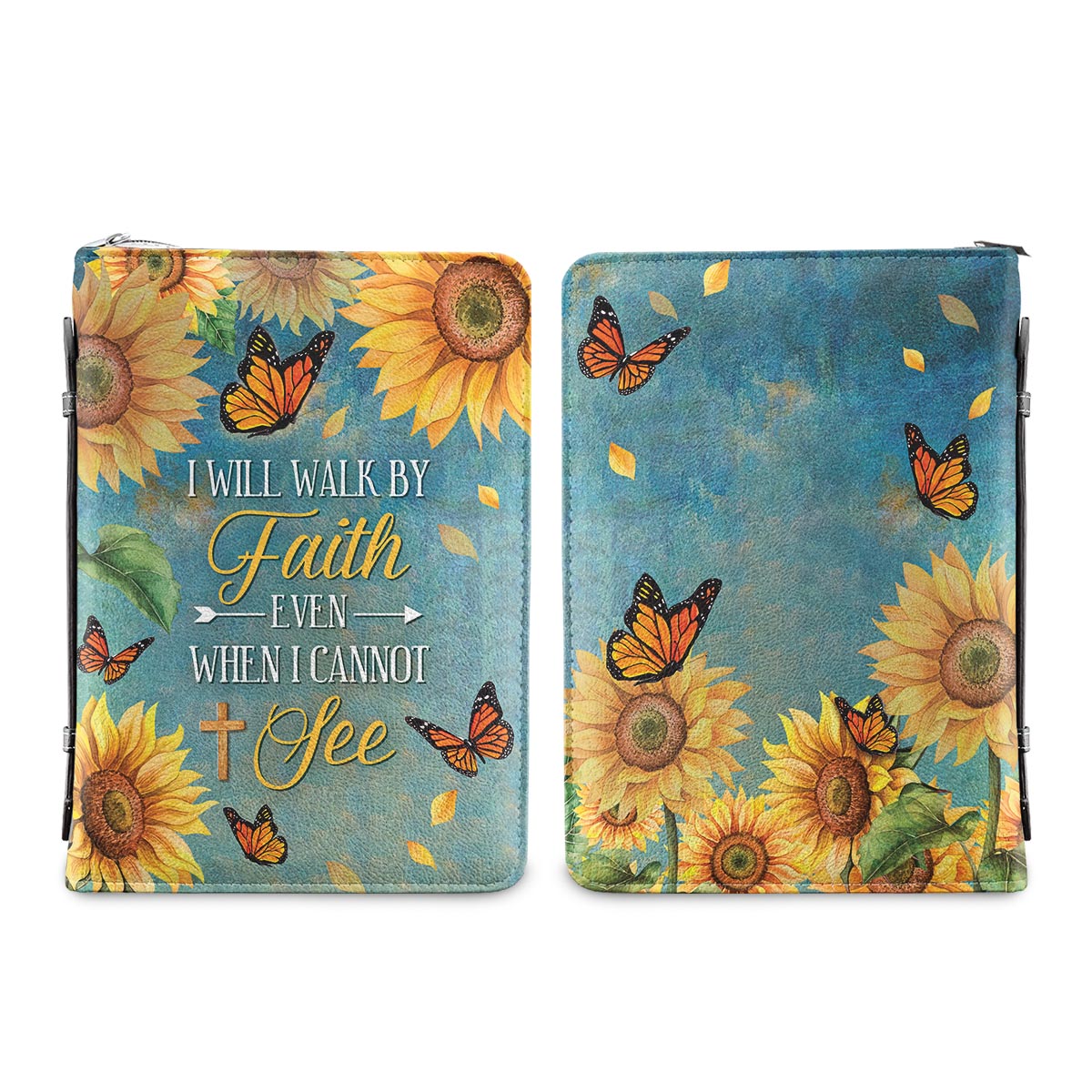 I Will Walk By Faith Even When I Can Not See Personalized Bible Case - Jesus Bible Cover