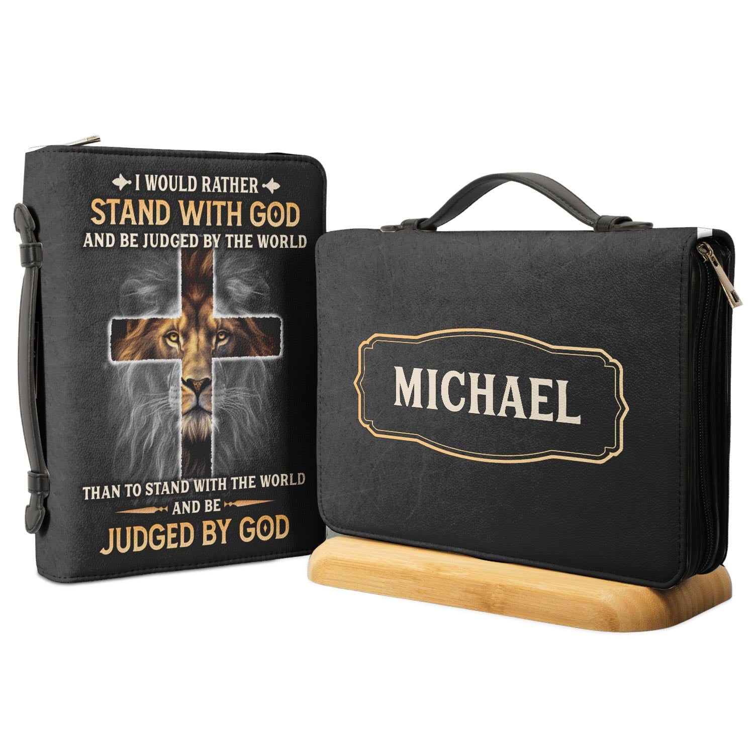 I Would Rather Stand With God And Be Judged By The World Personalized Bible Case - Jesus Bible Cover