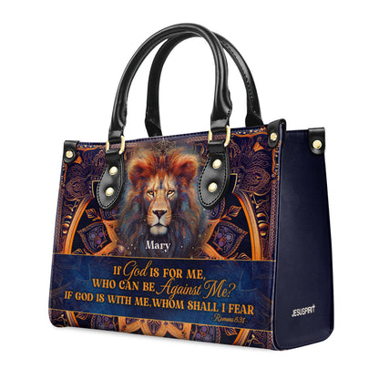 If God Is For Me Custom Name Leather Handbags For Women