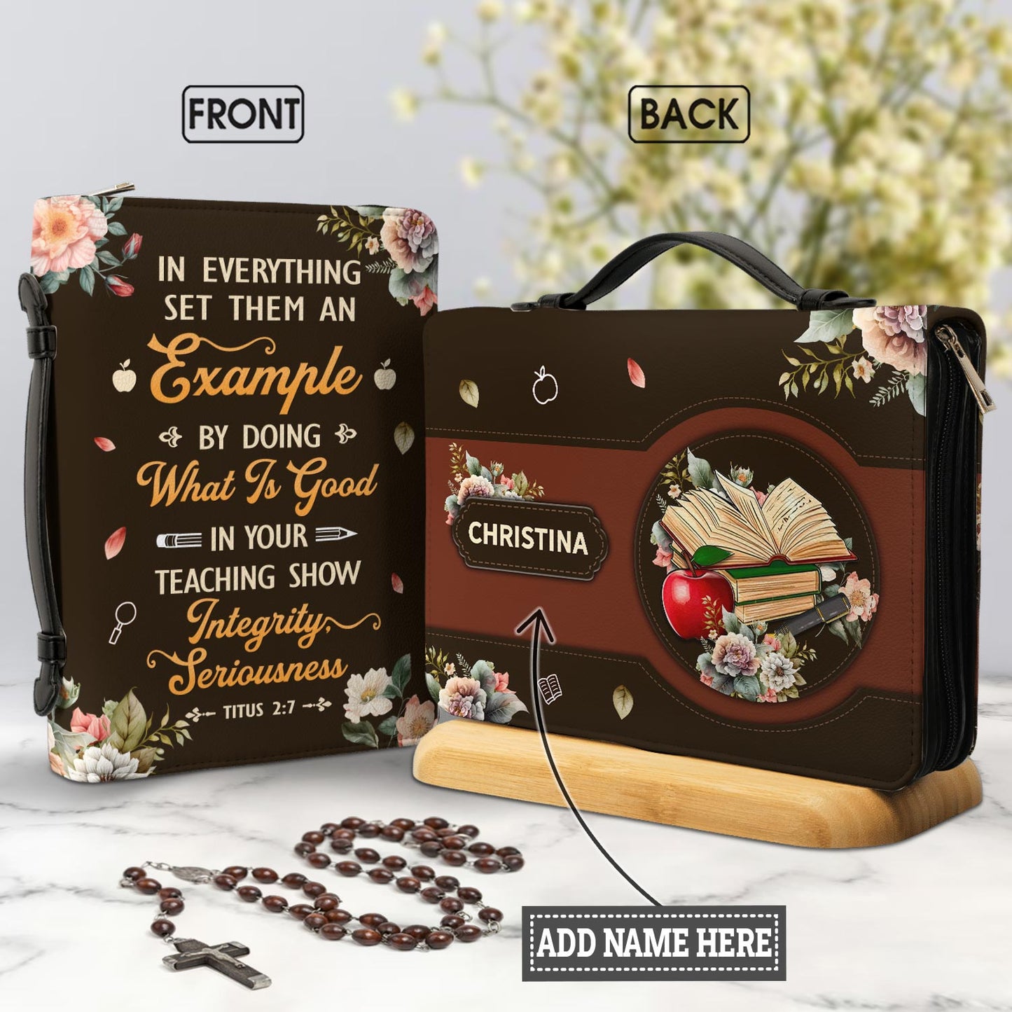 In Your Teaching Show Integrity Seriousness Titus 27 Personalized Bible Case - Jesus Bible Cover