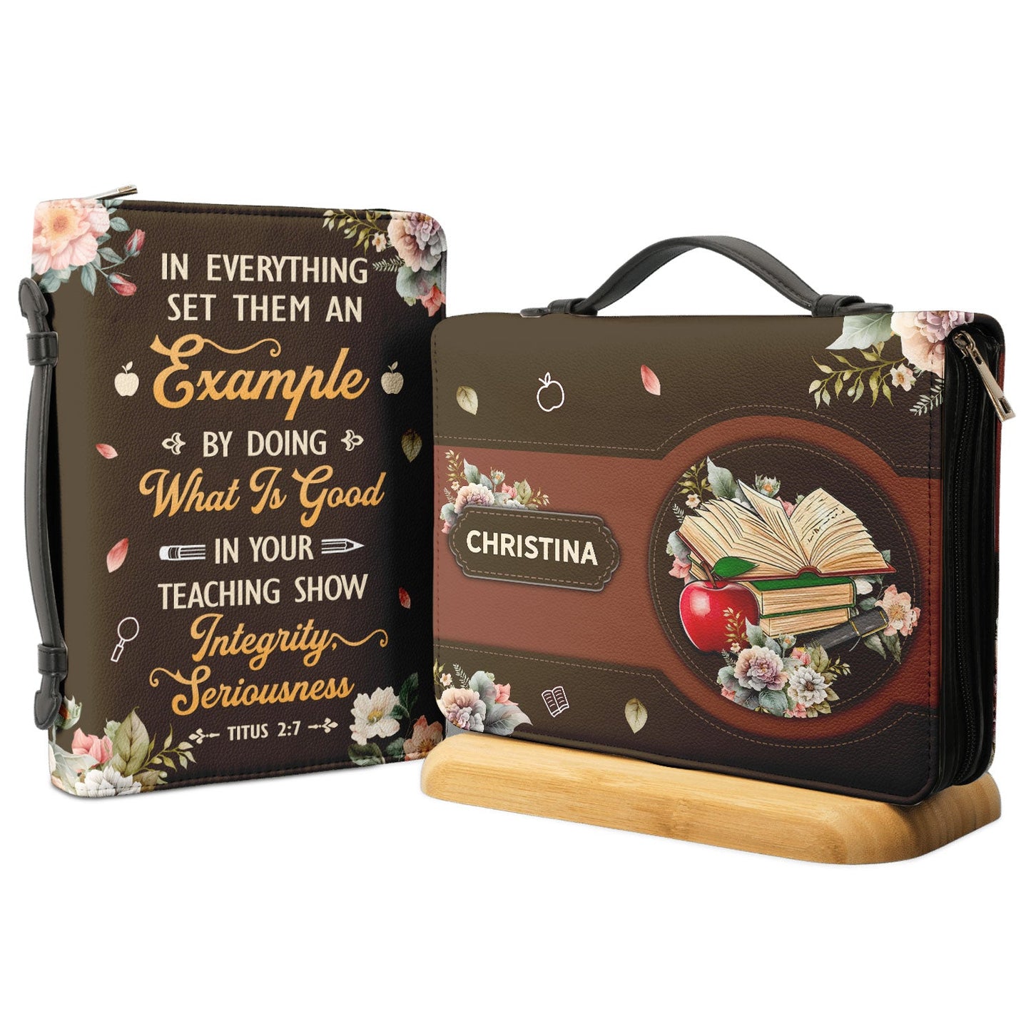 In Your Teaching Show Integrity Seriousness Titus 27 Personalized Bible Case - Jesus Bible Cover